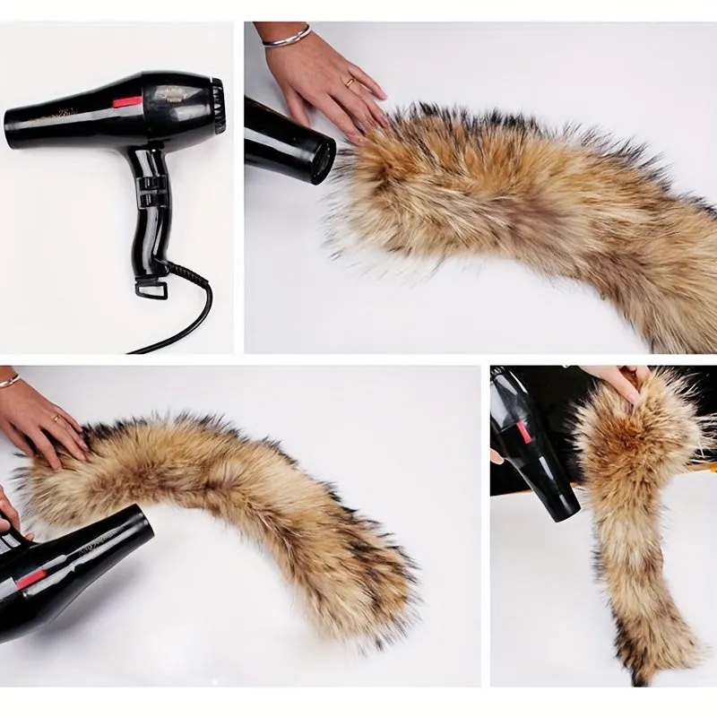 1pc Faux Fur Collar Set for Winter Jackets and Hats