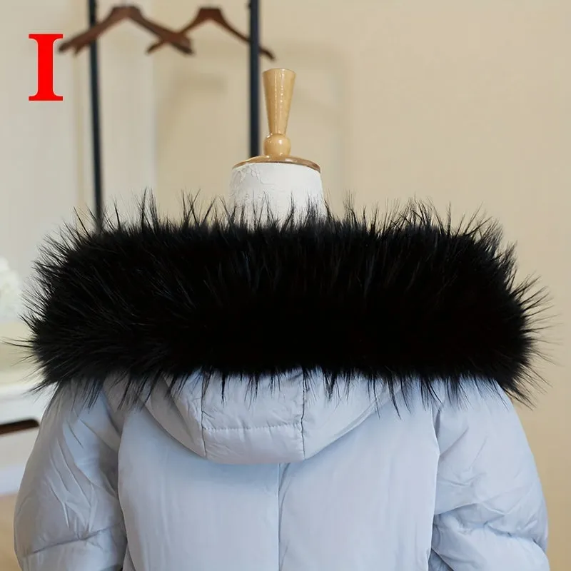1pc Faux Fur Collar Set for Winter Jackets and Hats