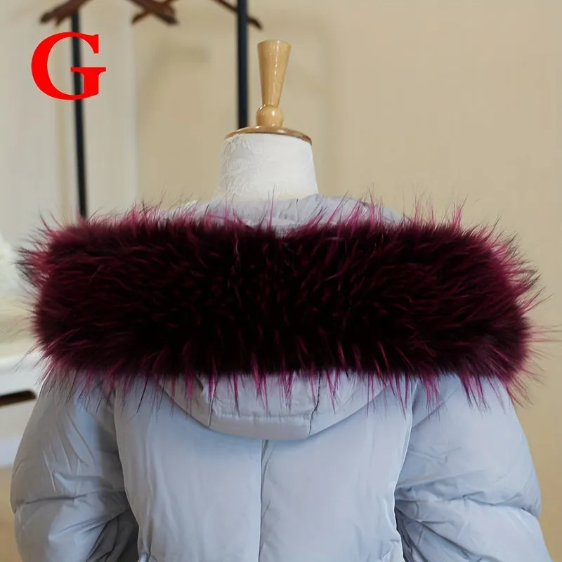 1pc Faux Fur Collar Set for Winter Jackets and Hats