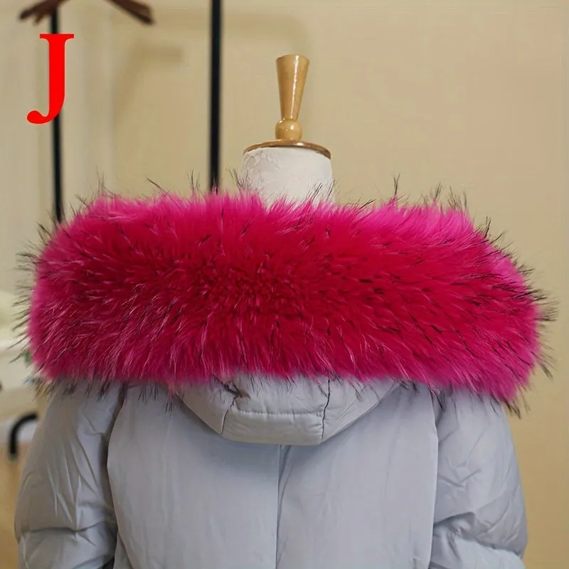 1pc Faux Fur Collar Set for Winter Jackets and Hats
