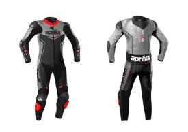 APRILIA MOTORCYCLE LEATHER RACING ONE PIECE GREY SUIT