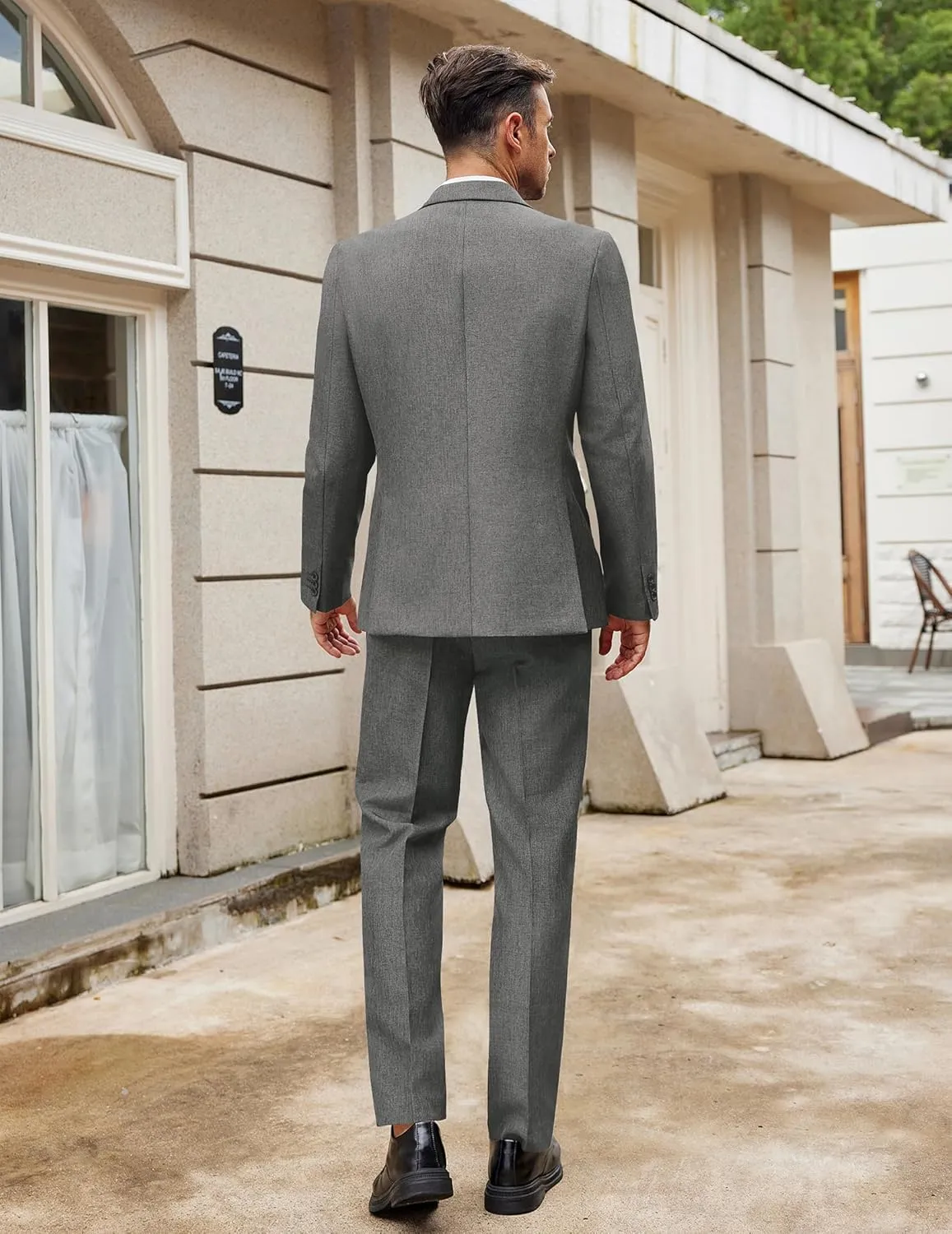 COOFANDY Men Suits Classic Fit 2 Piece Suit Set One Button Casual Blazer Wedding Bussiness Suit Separates