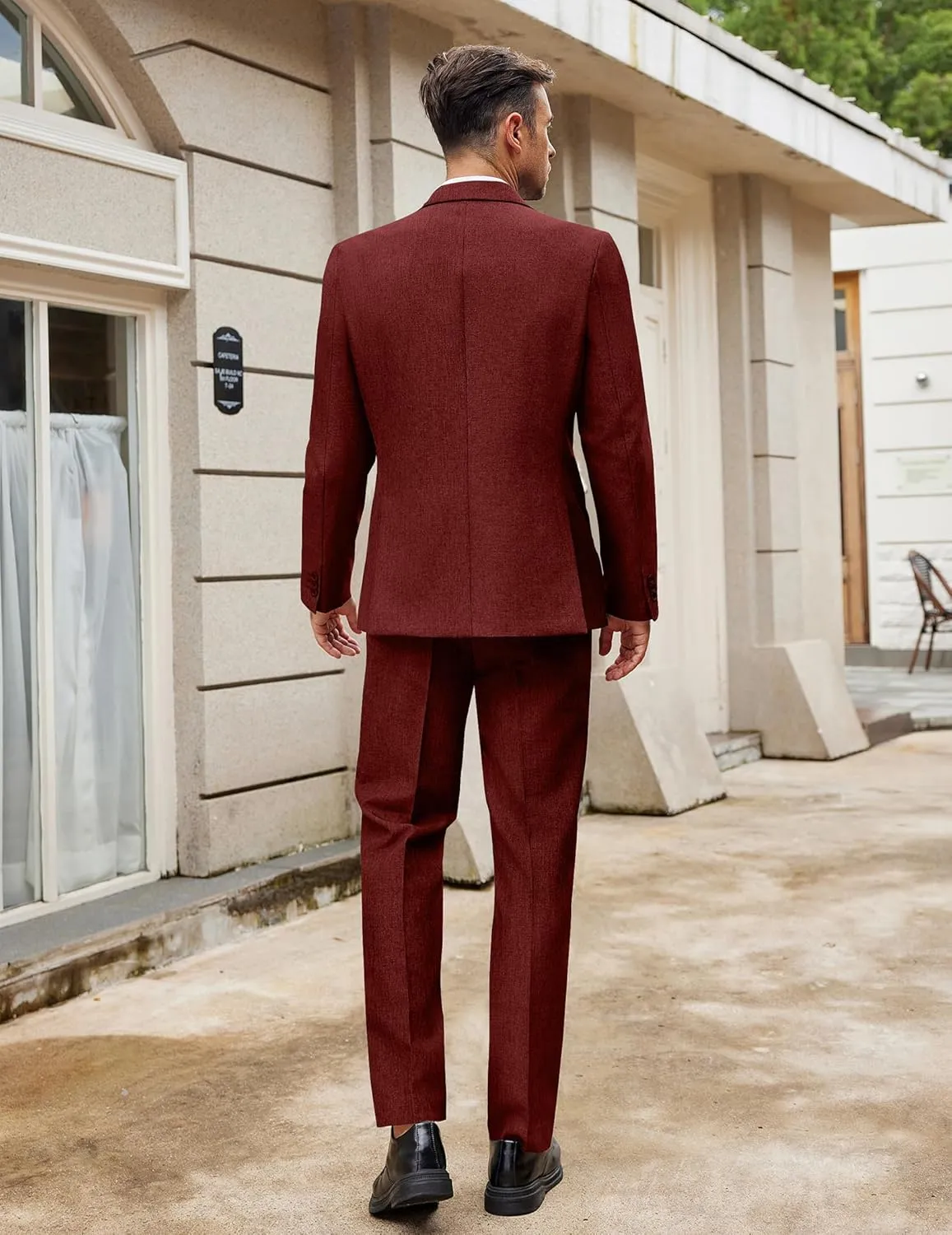 COOFANDY Men Suits Classic Fit 2 Piece Suit Set One Button Casual Blazer Wedding Bussiness Suit Separates