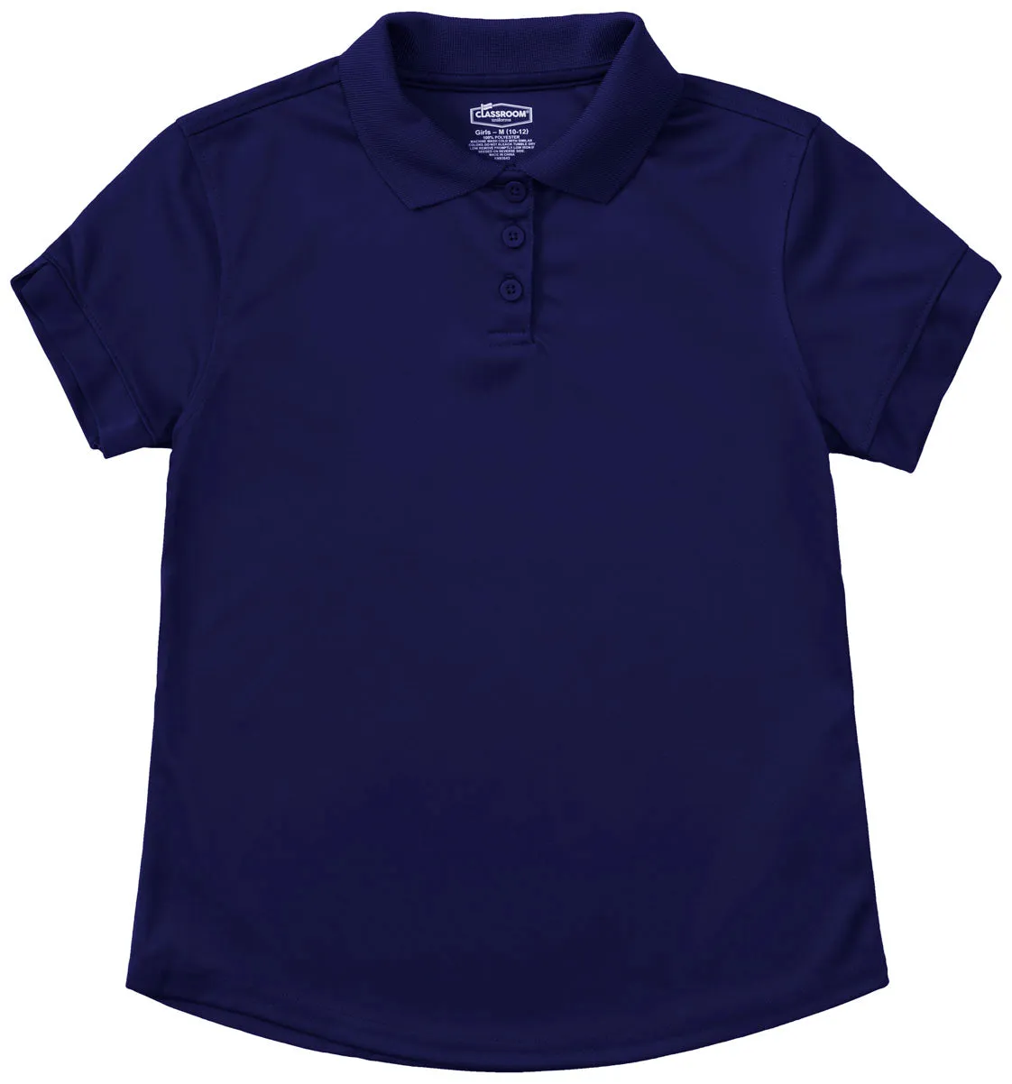 CR DryFit Fem Fit Polo Navy Short Sleeve