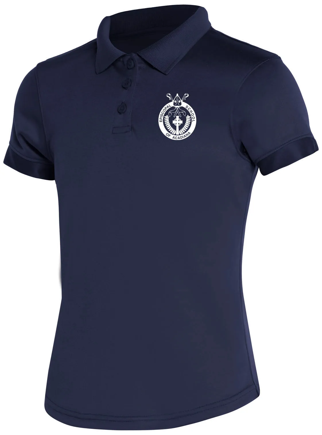 CR DryFit Fem Fit Polo Navy Short Sleeve