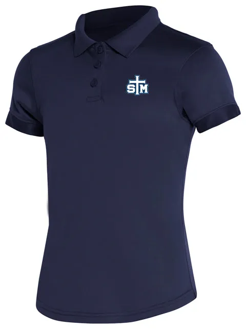 CR DryFit Fem Fit Polo Navy Short Sleeve