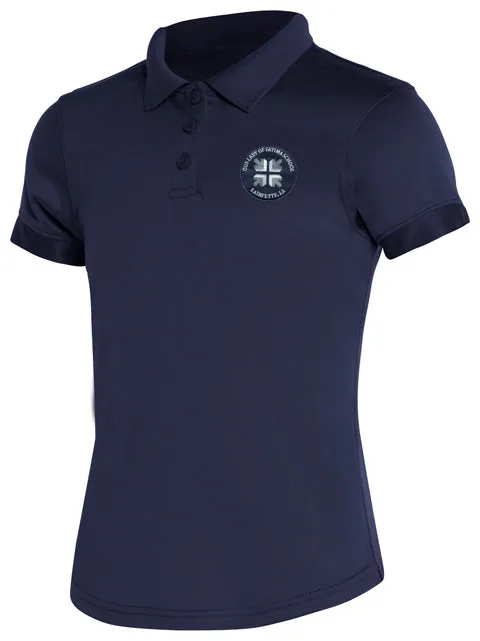 CR DryFit Fem Fit Polo Navy Short Sleeve