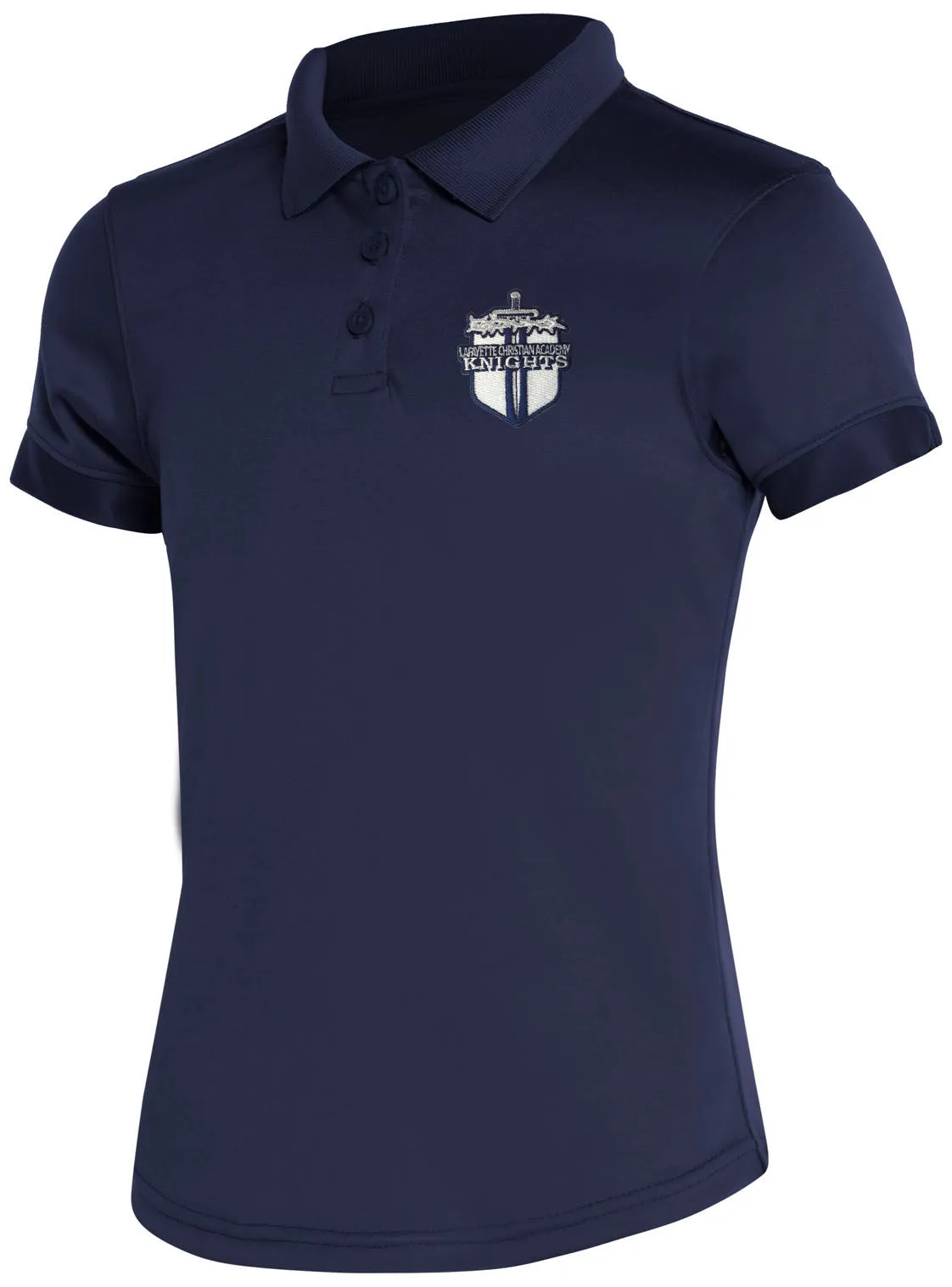 CR DryFit Fem Fit Polo Navy Short Sleeve