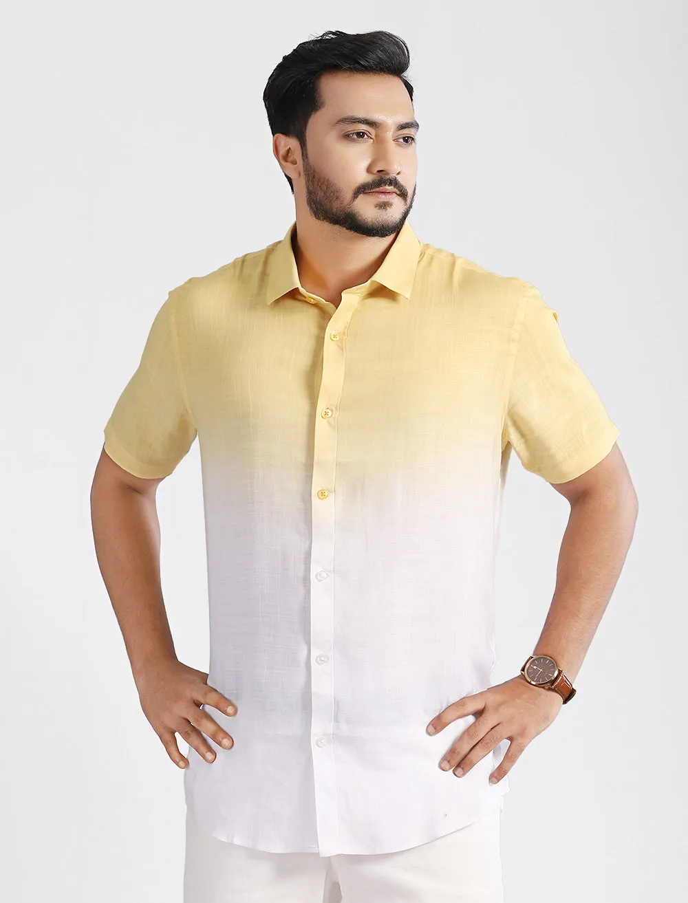 Dip Dye Men's Short Sleeve Shirt