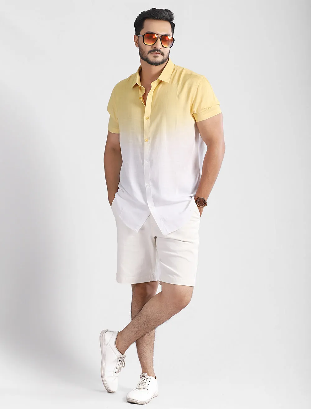Dip Dye Men's Short Sleeve Shirt