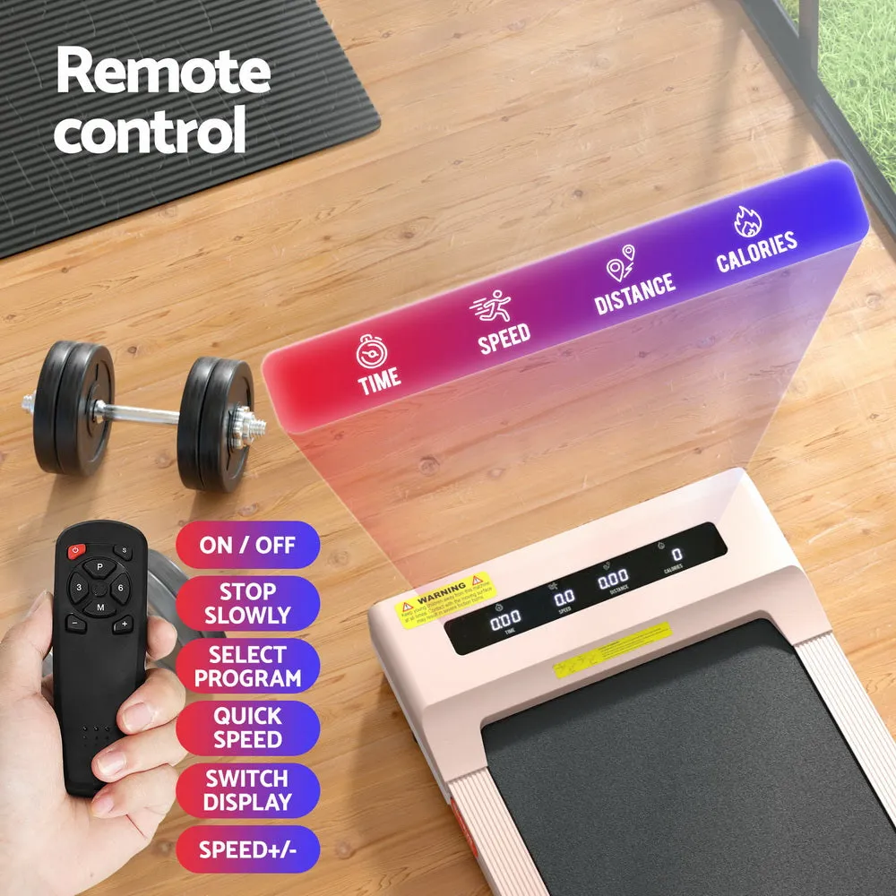 Everfit Treadmill Electric Walking Pad Home Gym Office Fitness Remote Pink