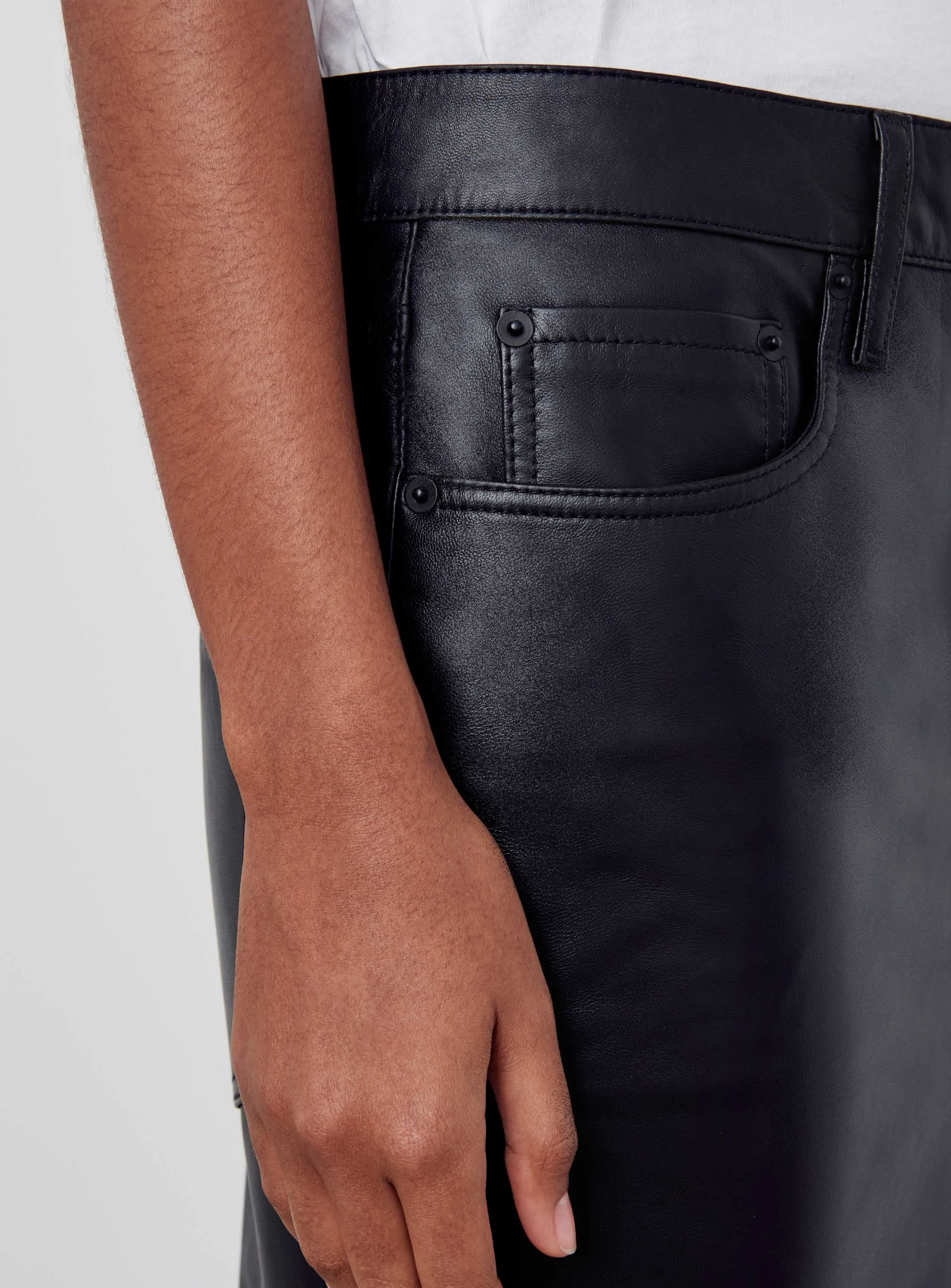 Leather Column Skirt