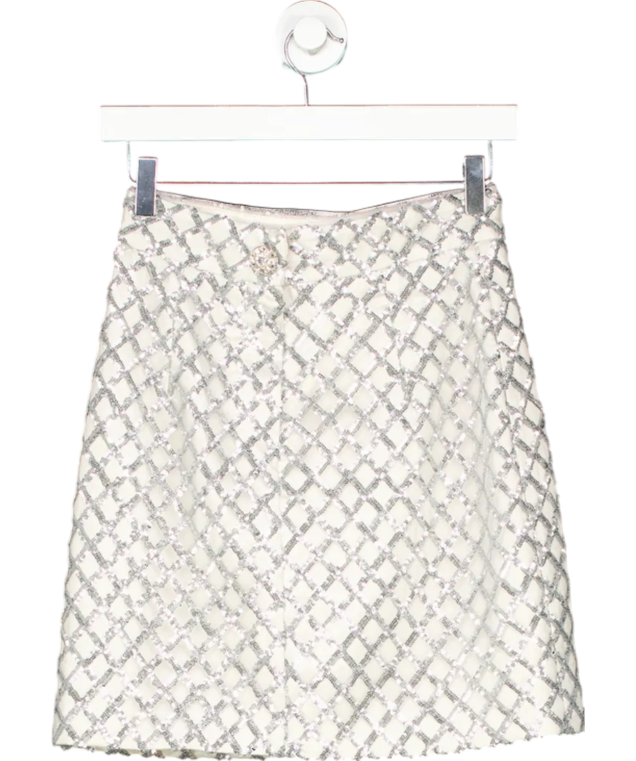 Melis Kaptanoglu Metallic Sequin Mini Skirt UK 8