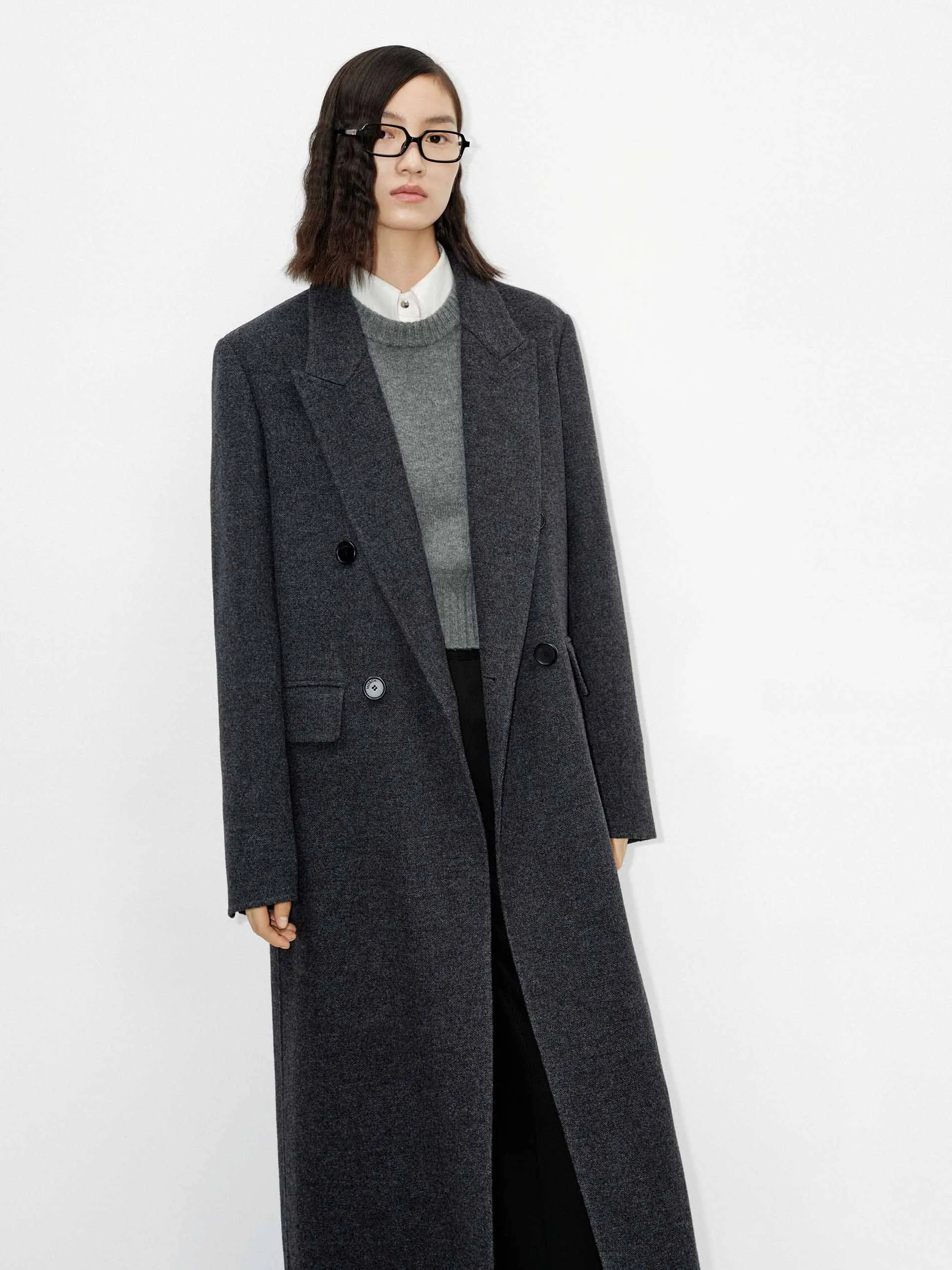 Merino Wool Long Overcoat