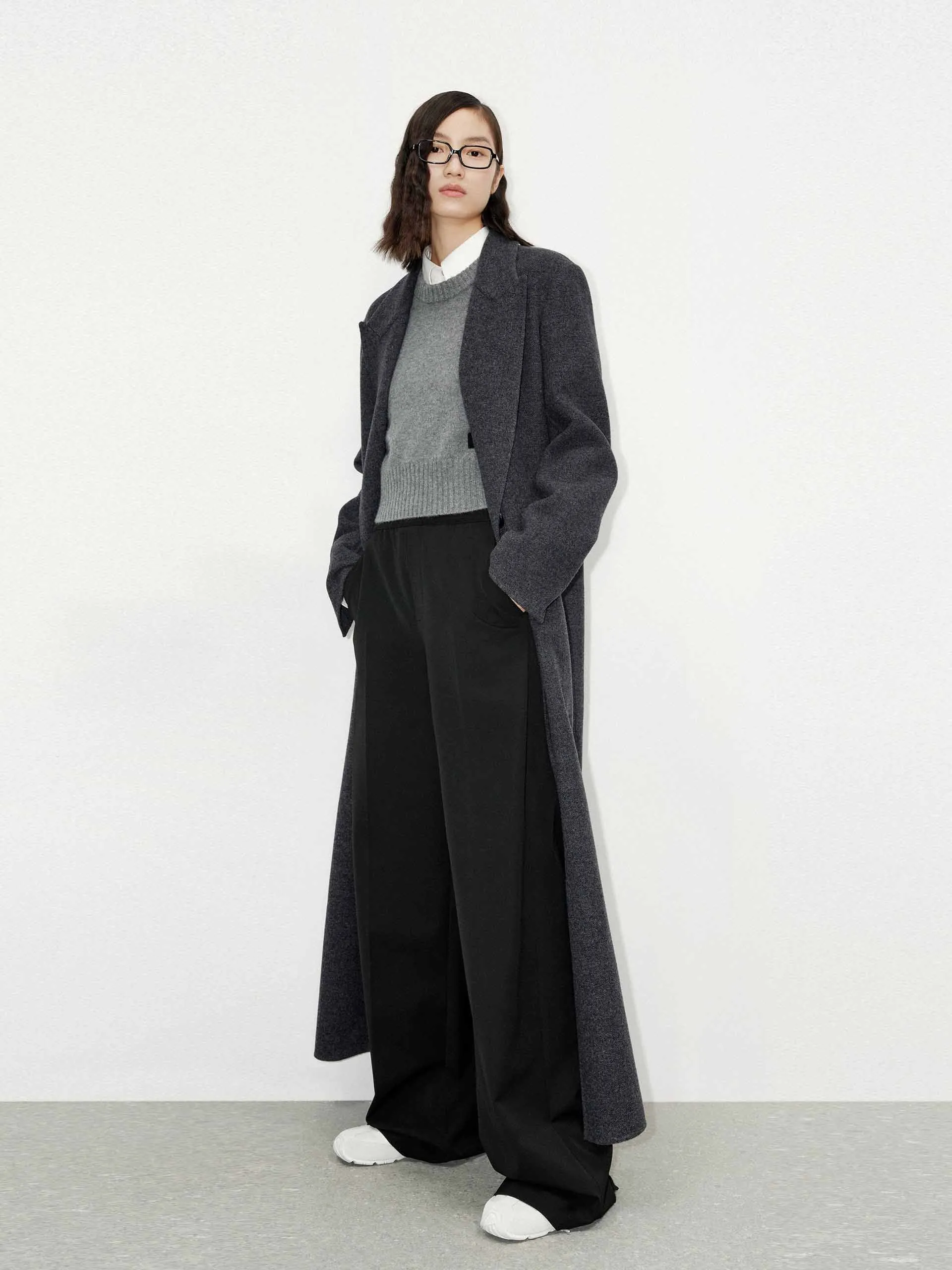 Merino Wool Long Overcoat