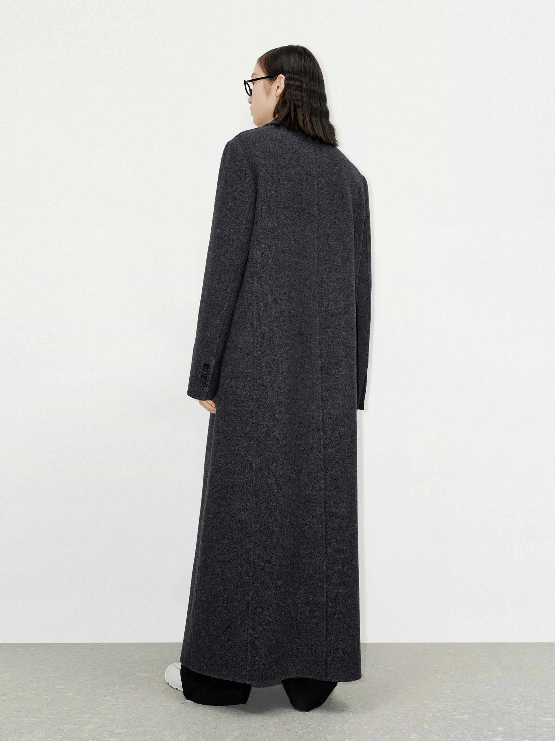 Merino Wool Long Overcoat