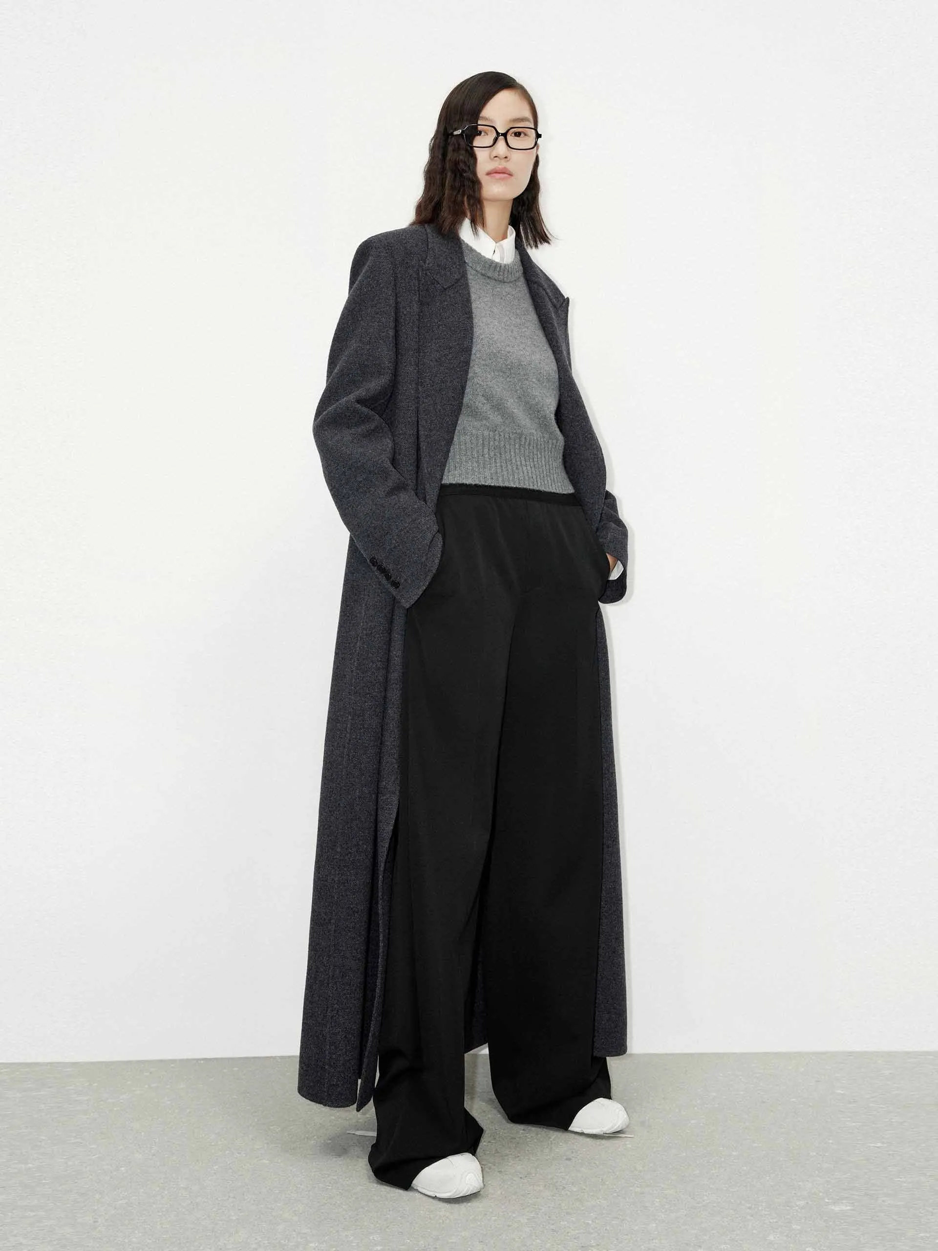 Merino Wool Long Overcoat