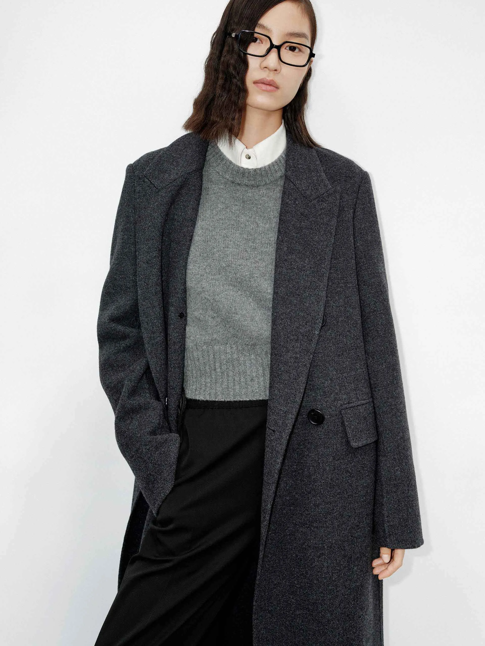 Merino Wool Long Overcoat