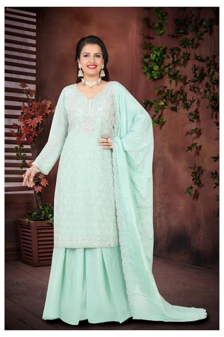 Mint Green Gharara Suit
