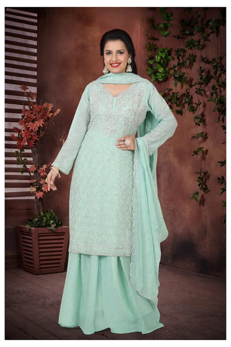 Mint Green Gharara Suit