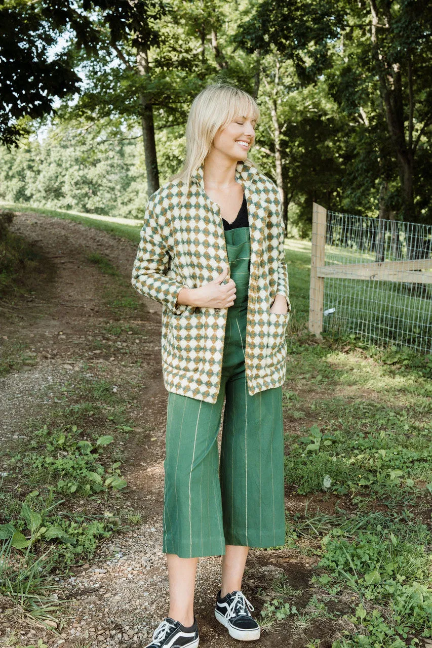 Portuguese Wool Pieper in Sage and Mustard Check - XS, S and XXL