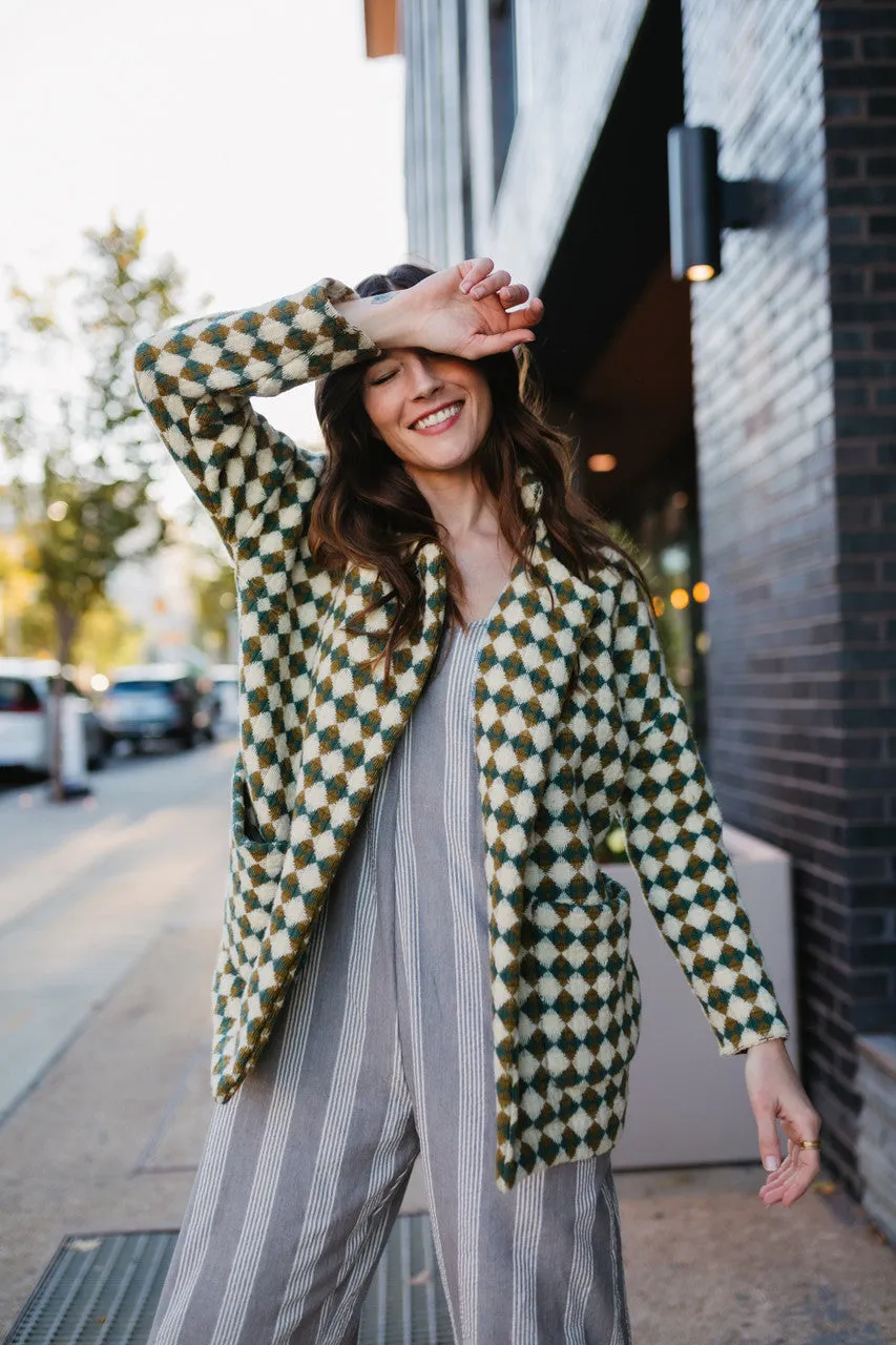 Portuguese Wool Pieper in Sage and Mustard Check - XS, S and XXL
