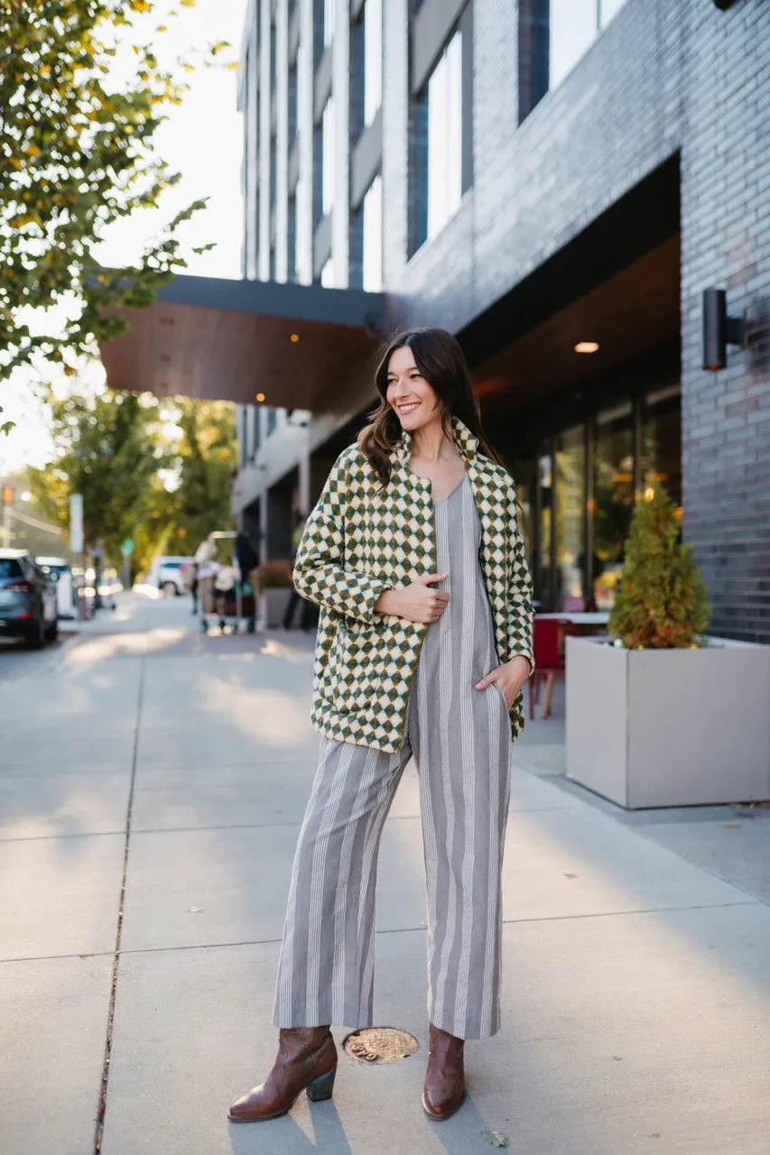 Portuguese Wool Pieper in Sage and Mustard Check - XS, S and XXL