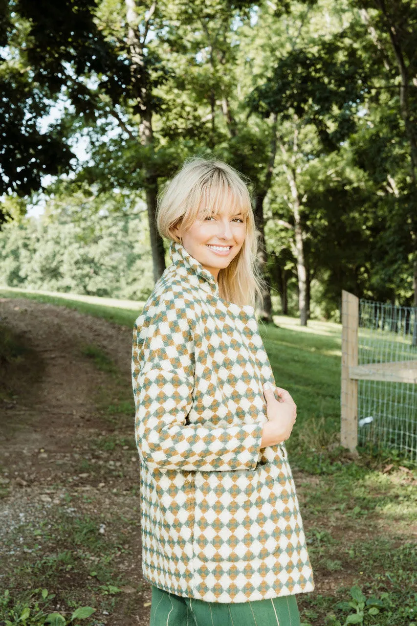 Portuguese Wool Pieper in Sage and Mustard Check - XS, S and XXL