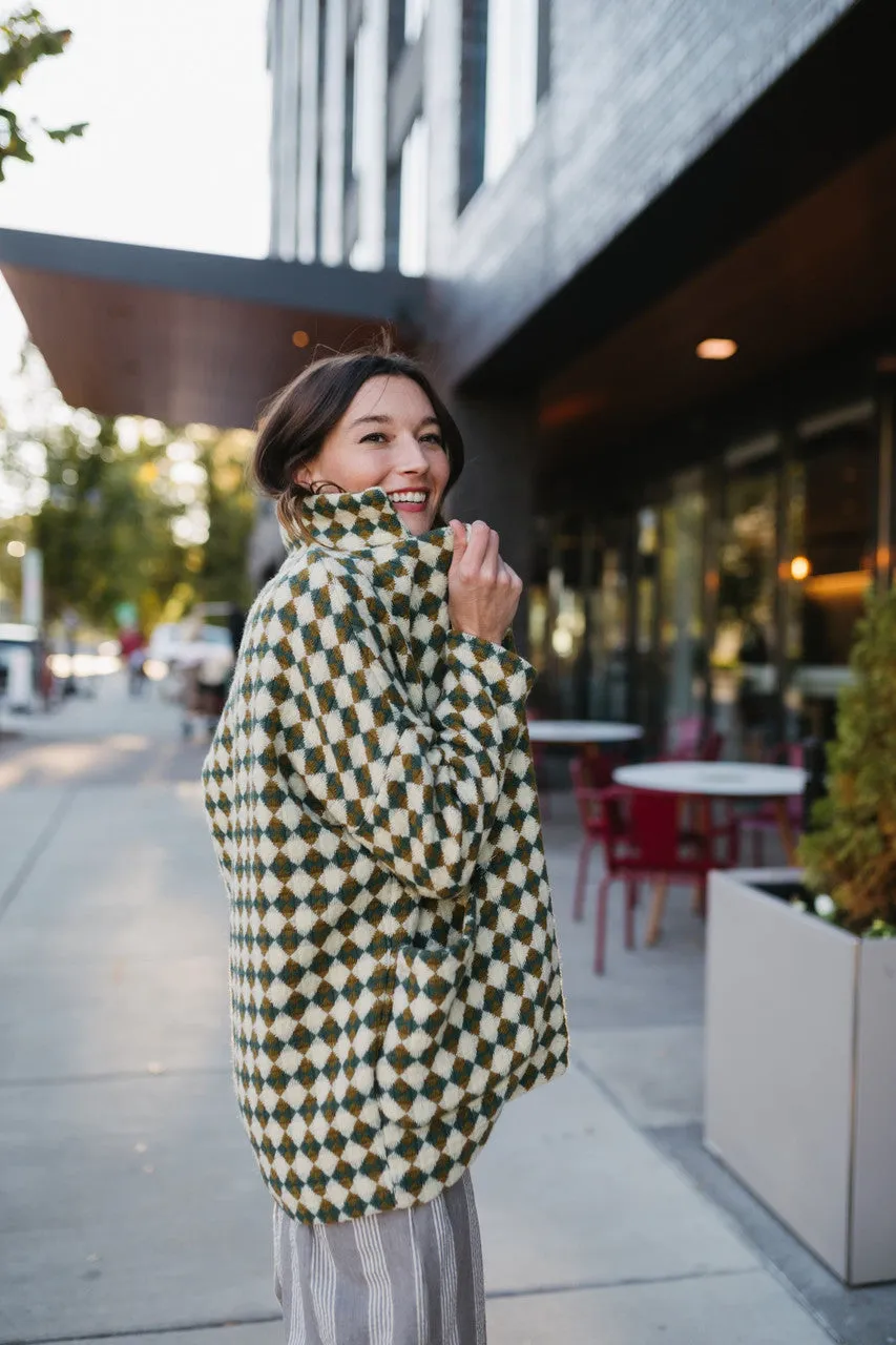 Portuguese Wool Pieper in Sage and Mustard Check - XS, S and XXL