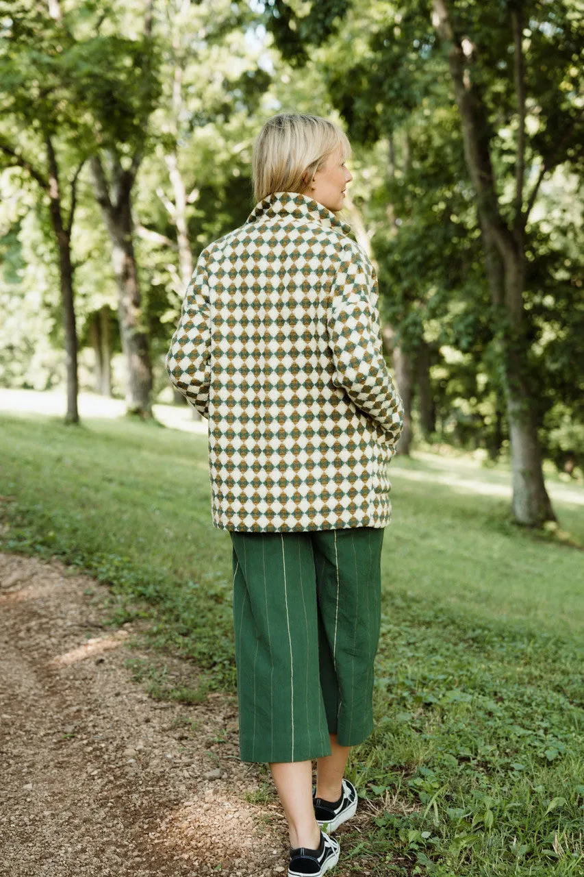 Portuguese Wool Pieper in Sage and Mustard Check - XS, S and XXL