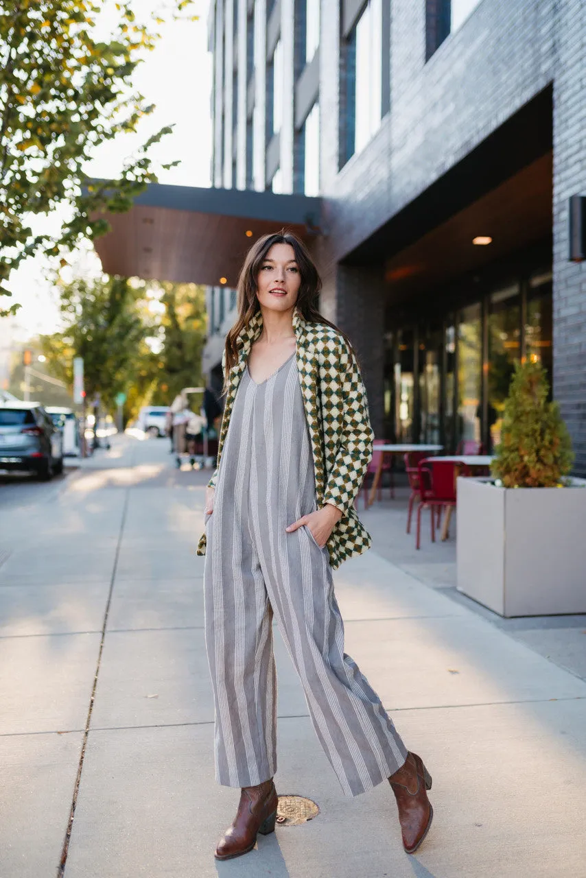 Portuguese Wool Pieper in Sage and Mustard Check - XS, S and XXL