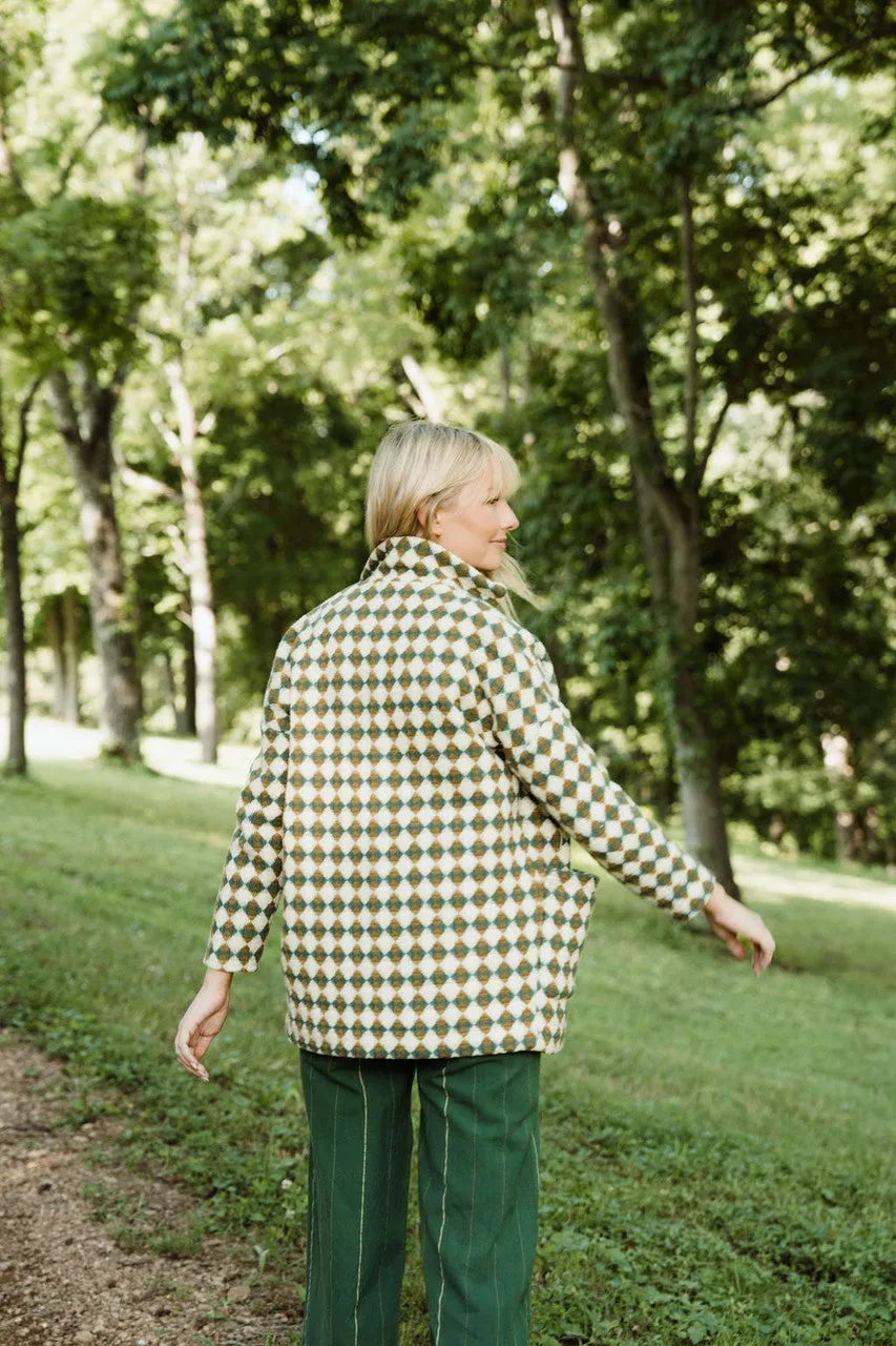 Portuguese Wool Pieper in Sage and Mustard Check - XS, S and XXL
