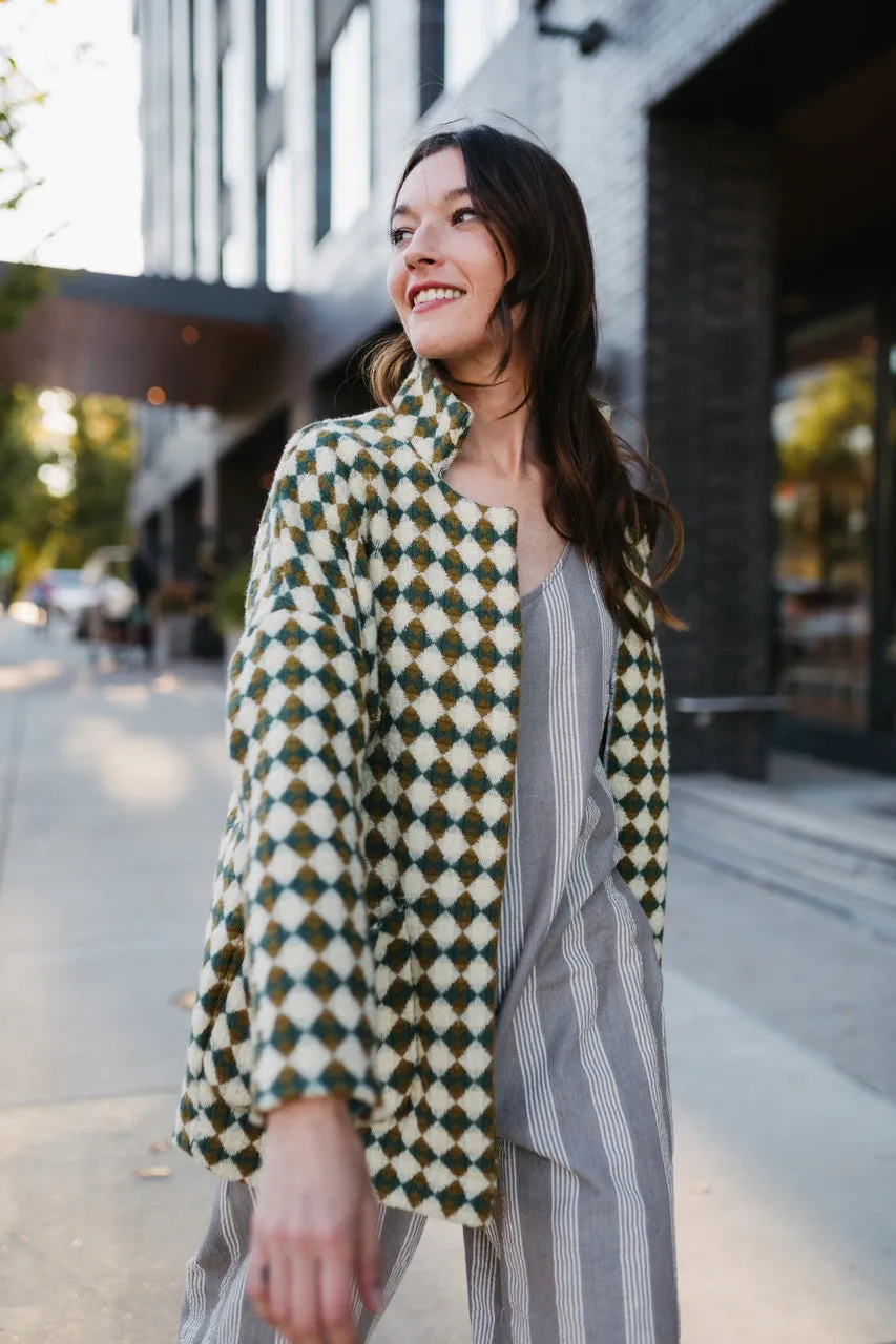 Portuguese Wool Pieper in Sage and Mustard Check - XS, S and XXL