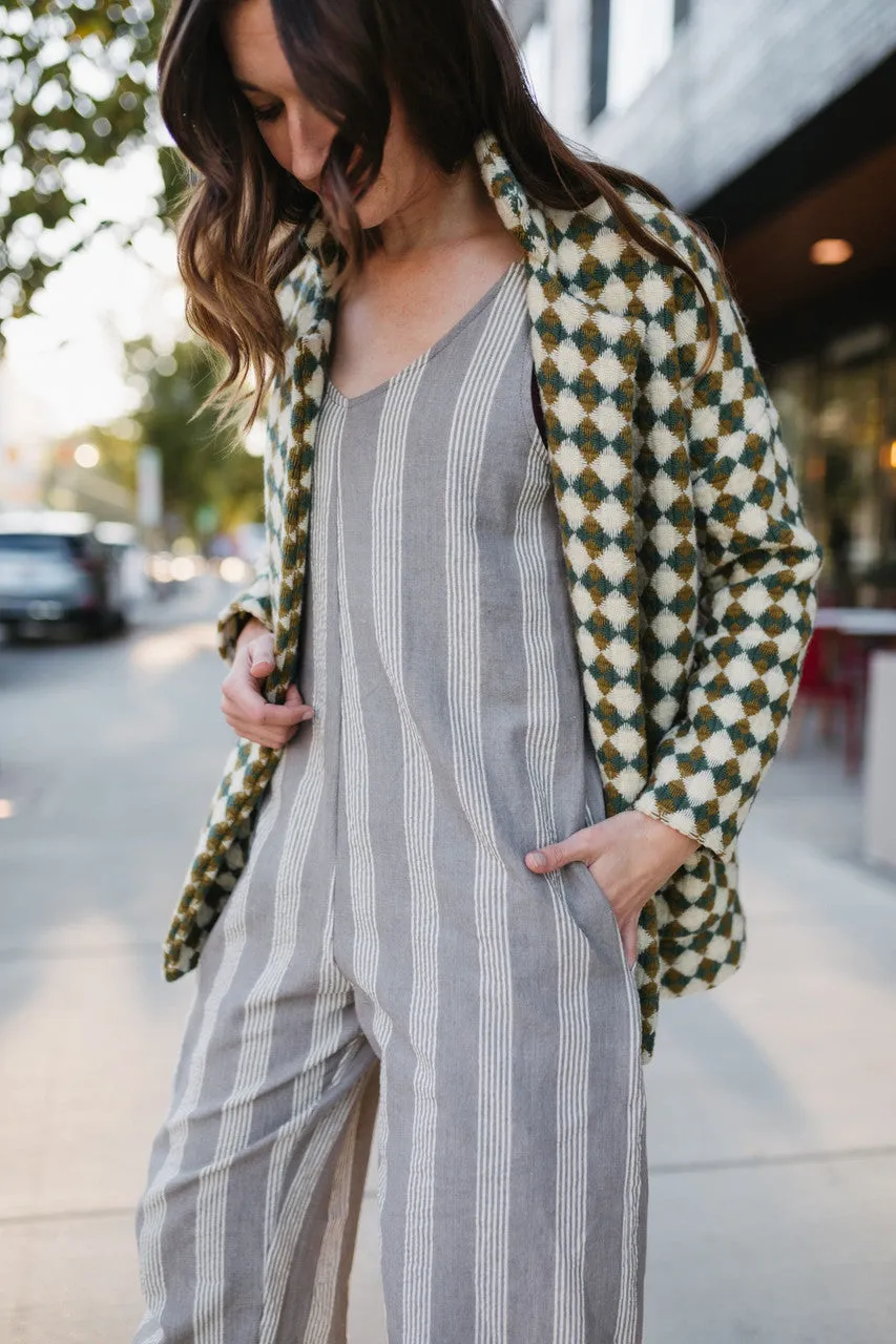 Portuguese Wool Pieper in Sage and Mustard Check - XS, S and XXL