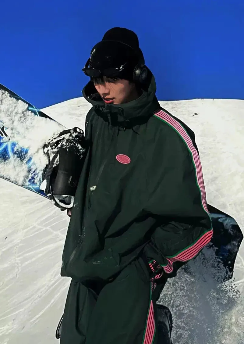 QLeo Sleek Silhouette Oversize Ski Snowboard Jacket