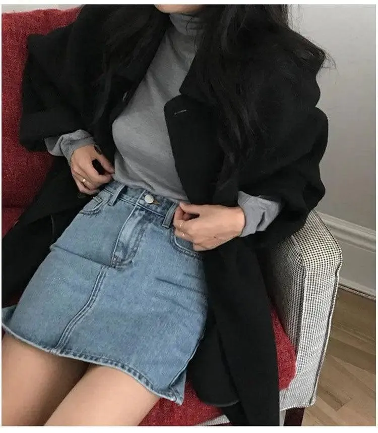 Retro Red Lapel Double-sided Cashmere Wool Coat Women
