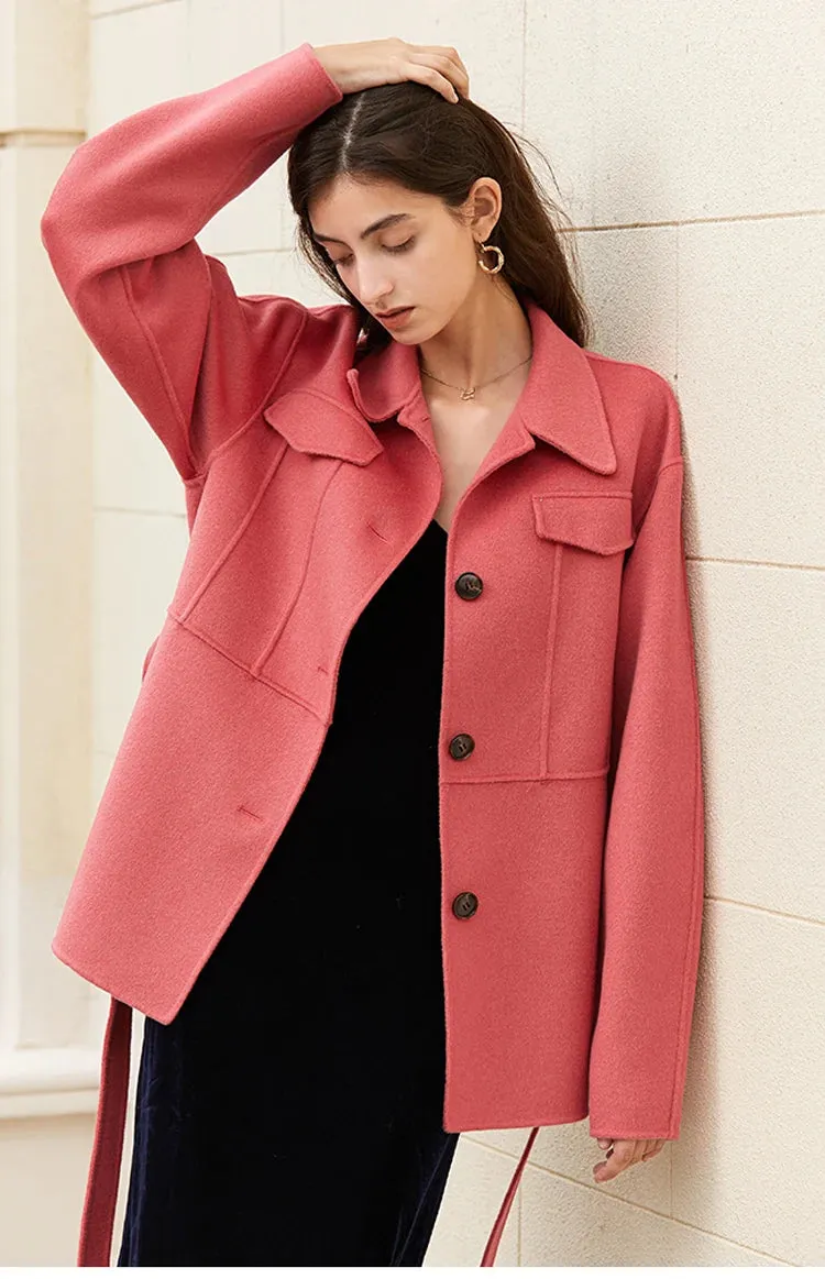 Rose Powder Wool Coat: Timeless Style by Coat Paris