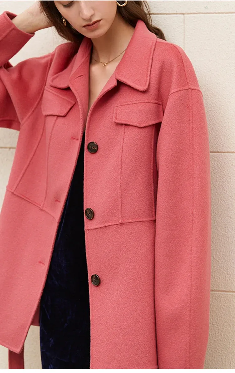 Rose Powder Wool Coat: Timeless Style by Coat Paris