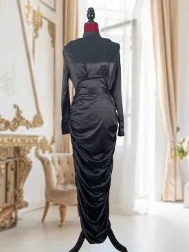 Satin Ruched Evening Dress