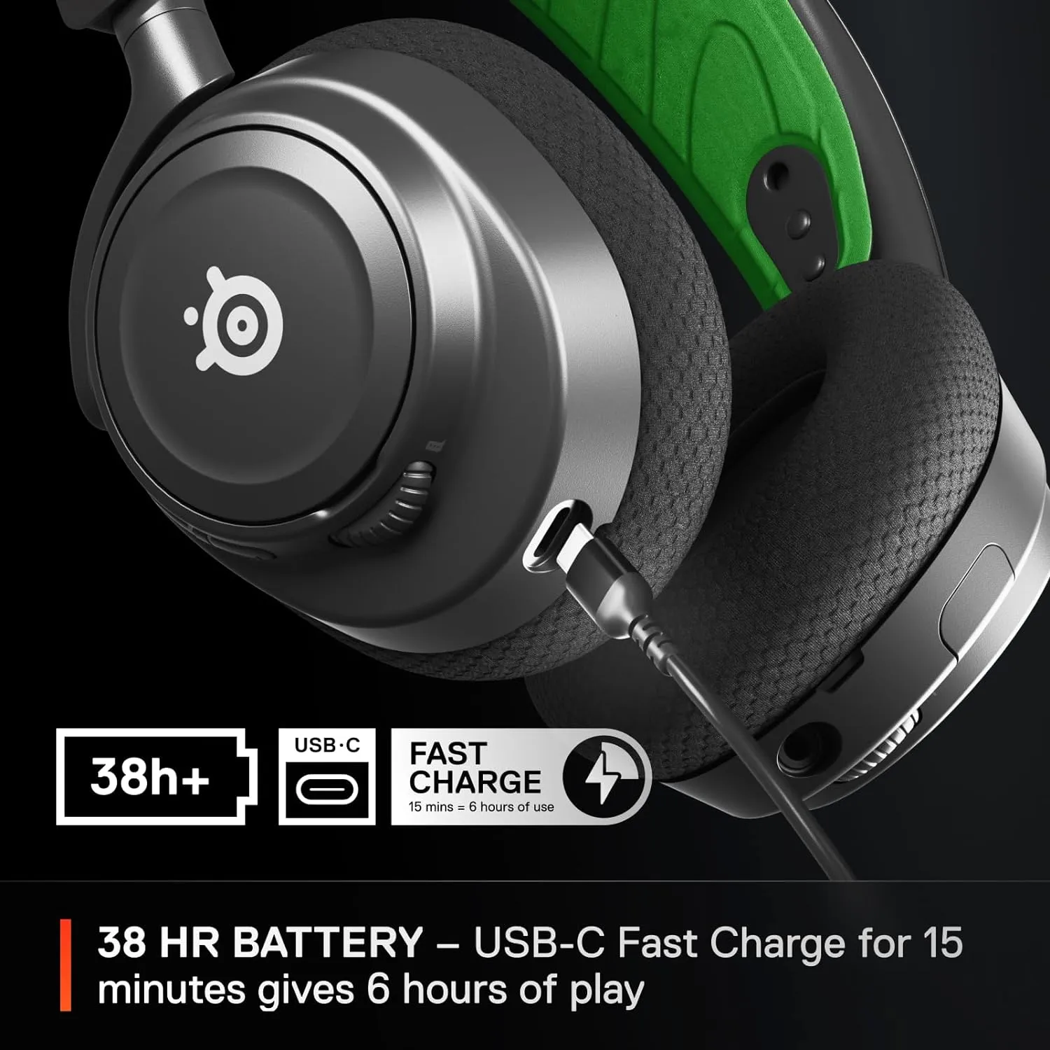 SteelSeries Arctis Nova 7X Wireless Multi-Platform Gaming Headset  Neodymium Magnetic Drivers  2.4GHz Bluetooth  38Hr USB-C Battery  AI Mic  Xbox Series X|S, PC, PS5, Switch, VR, Mobile - Black