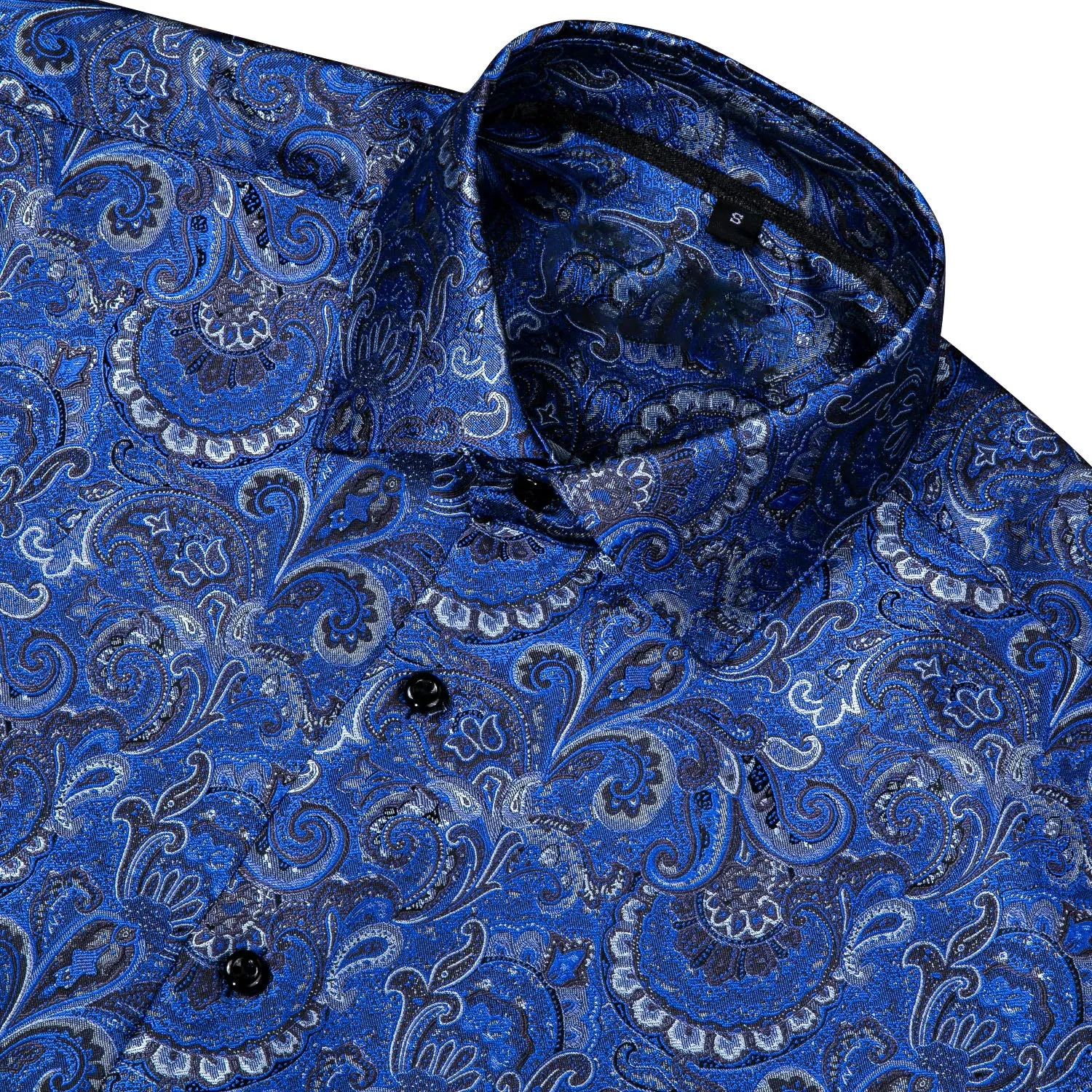 Ties2you Mens Shirts Royal Blue Paisley Button Down Shirt for Dress Suit