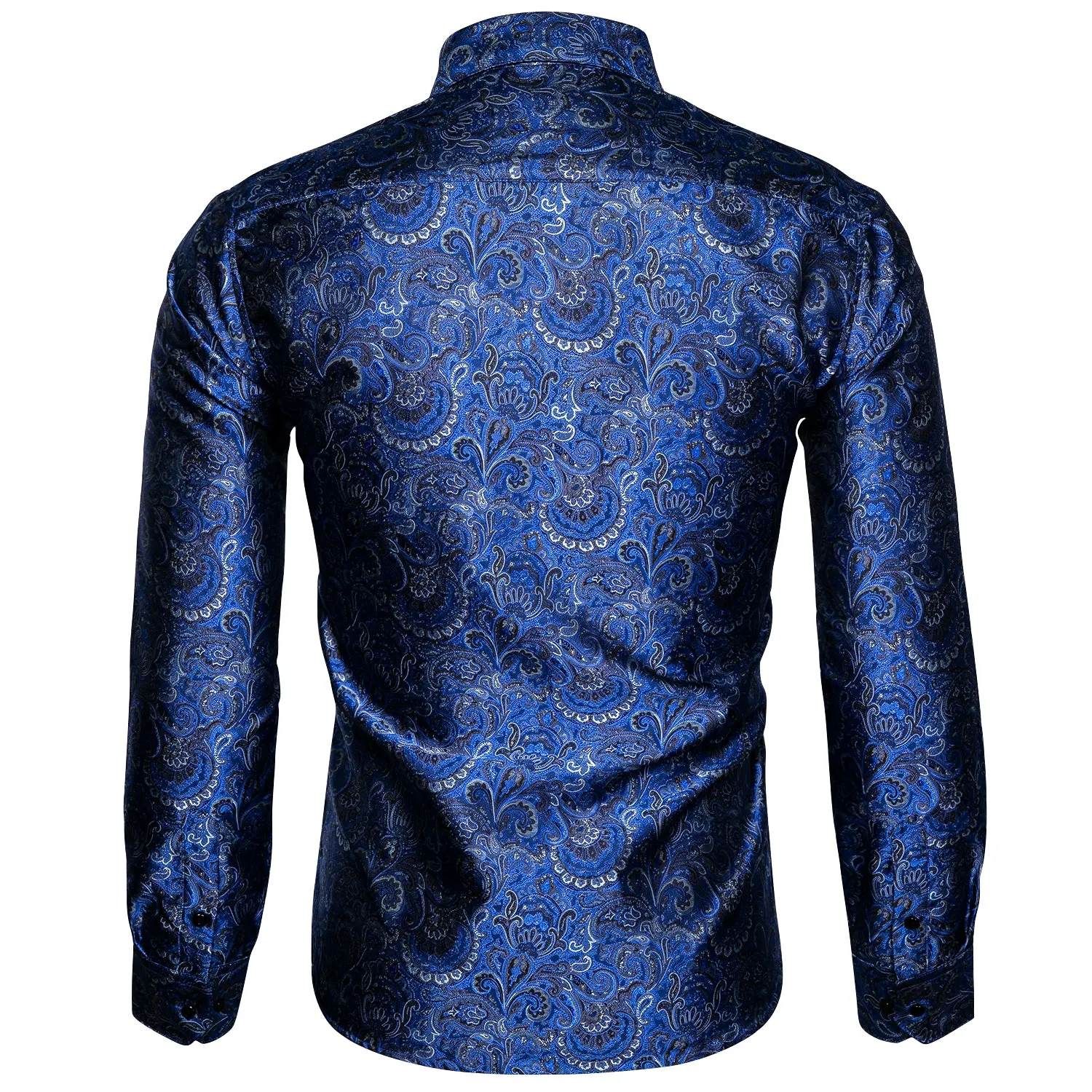 Ties2you Mens Shirts Royal Blue Paisley Button Down Shirt for Dress Suit