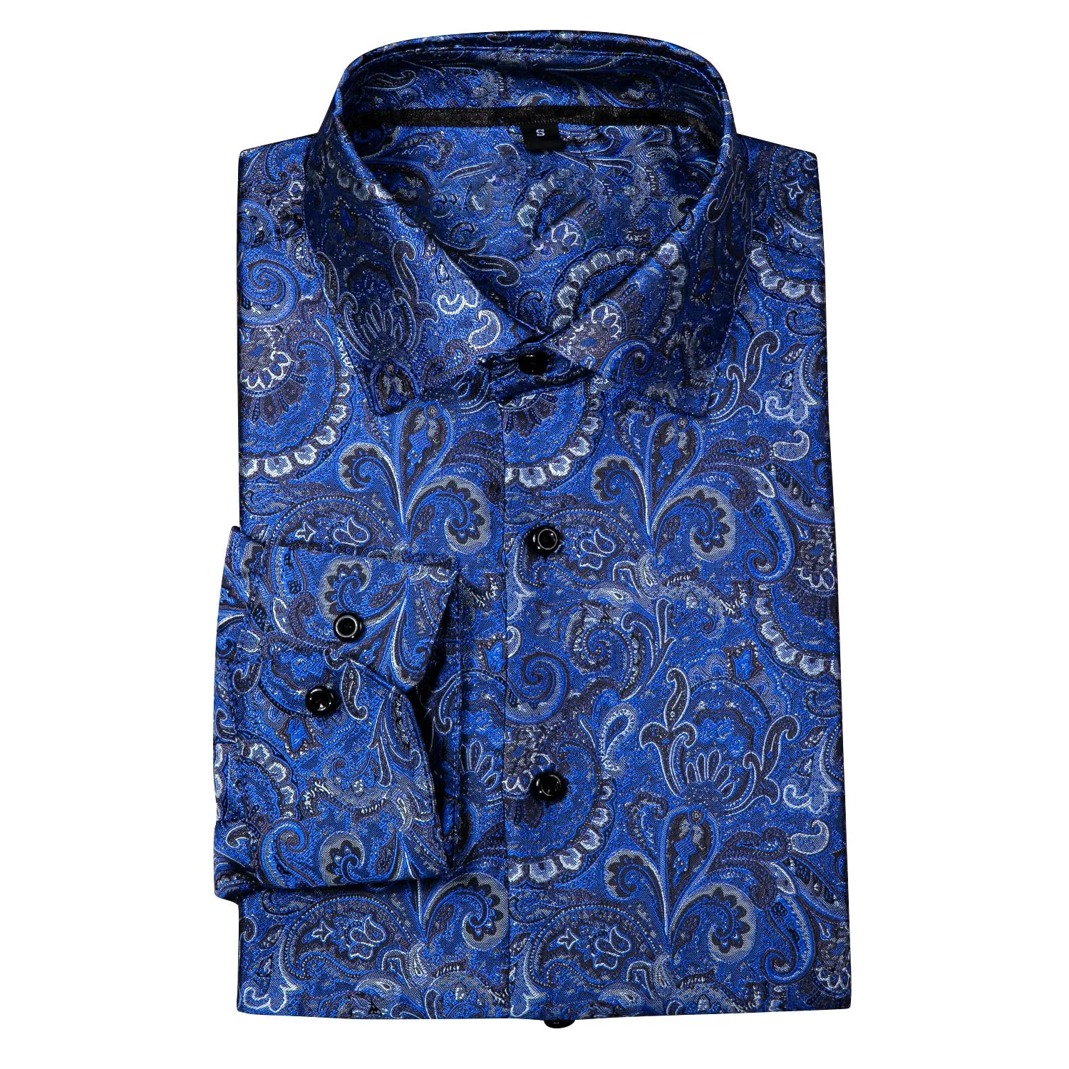 Ties2you Mens Shirts Royal Blue Paisley Button Down Shirt for Dress Suit