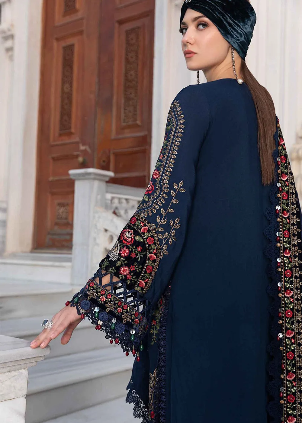 Unstitched Linen 23 by Maria B | Navy Blue DL-1109