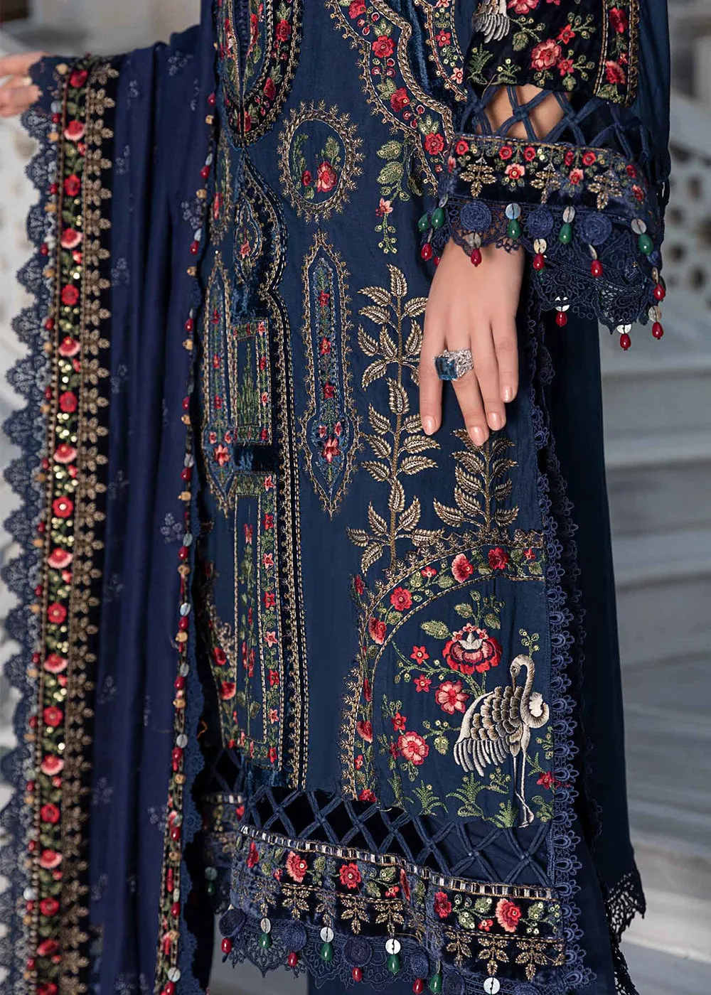 Unstitched Linen 23 by Maria B | Navy Blue DL-1109