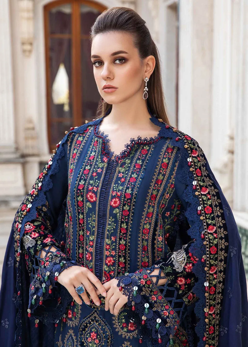 Unstitched Linen 23 by Maria B | Navy Blue DL-1109