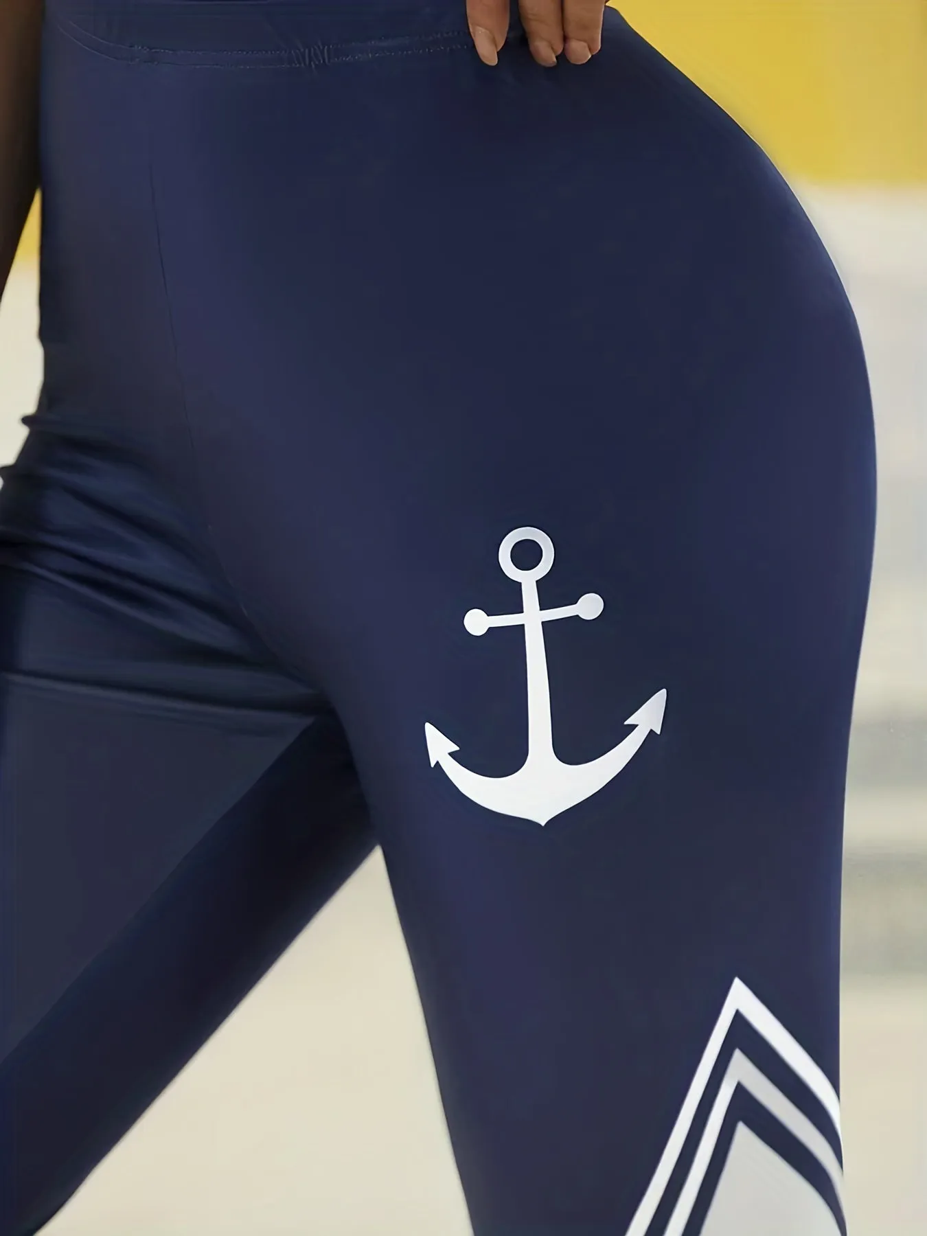 Versatile Anchor Print Leggings for Women  Comfortable Everyday Wear