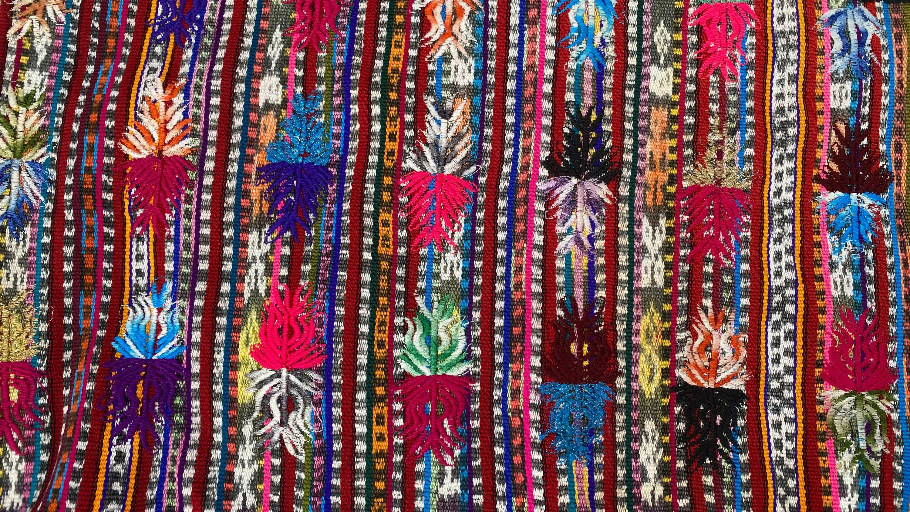 Vintage Solola Guatemalan Huipil Blouse. Hand-Woven & Embroidered